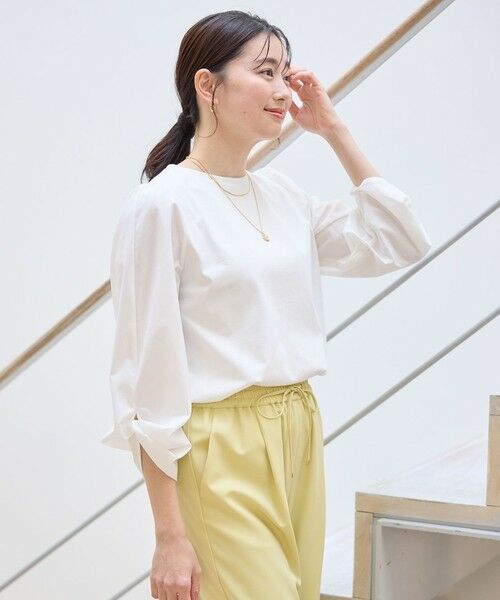 ANY / エニィ カットソー | 布帛ねじり袖コンビプルオーバー | 詳細8