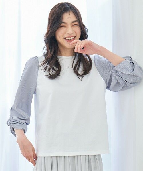 ANY / エニィ カットソー | 布帛ねじり袖コンビプルオーバー | 詳細14