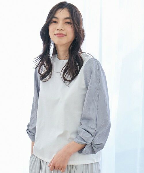 ANY / エニィ カットソー | 布帛ねじり袖コンビプルオーバー | 詳細15