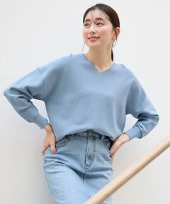 ANY / エニィ ニット・セーター | 【5色展開】Ｖネックガーターニットプルオーバー