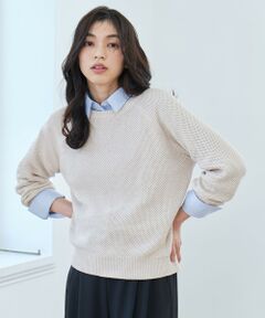 ANY / エニィ ニット・セーター | 【手洗い可/UVカット】シャイニーコットンニット