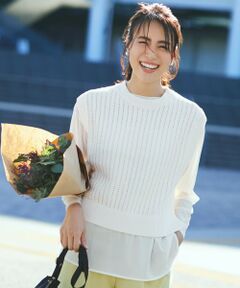 ANY / エニィ ベスト | 【洗濯機可】パターンメッシュニットベスト