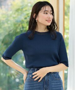 ANY / エニィ ニット・セーター | 【洗濯機可/UVカット/アンチピリング】ポイントシアーリブニット