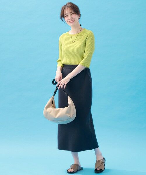 ANY / エニィ ニット・セーター | 【洗濯機可/UVカット/アンチピリング】ポイントシアーリブニット | 詳細1