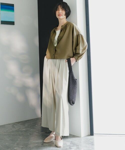 ANY / エニィ その他パンツ | 【新色追加/洗濯機可/ウエストゴム/接触冷感/UVケア】清涼リラックスハイウエストパンツ | 詳細1