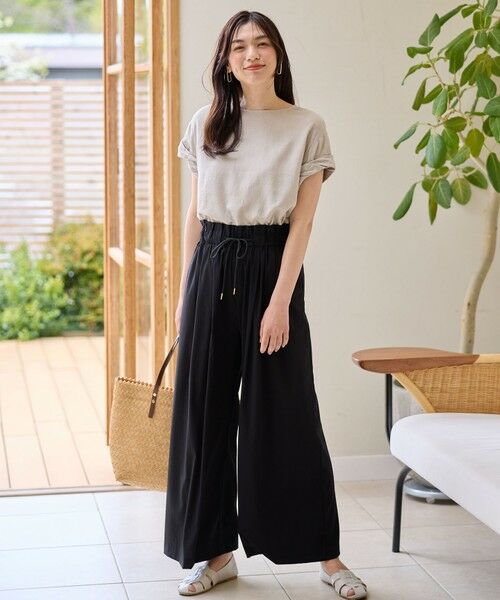 ANY / エニィ その他パンツ | 【新色追加/洗濯機可/ウエストゴム/接触冷感/UVケア】清涼リラックスハイウエストパンツ | 詳細10