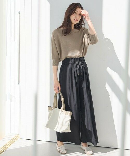 ANY / エニィ その他パンツ | 【新色追加/洗濯機可/ウエストゴム/接触冷感/UVケア】清涼リラックスハイウエストパンツ | 詳細13