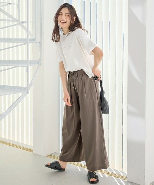 ANY / エニィ その他パンツ | 【新色追加/洗濯機可/ウエストゴム/接触冷感/UVケア】清涼リラックスハイウエストパンツ | 詳細24