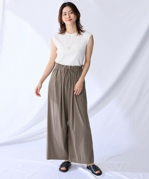 ANY / エニィ その他パンツ | 【新色追加/洗濯機可/ウエストゴム/接触冷感/UVケア】清涼リラックスハイウエストパンツ | 詳細28