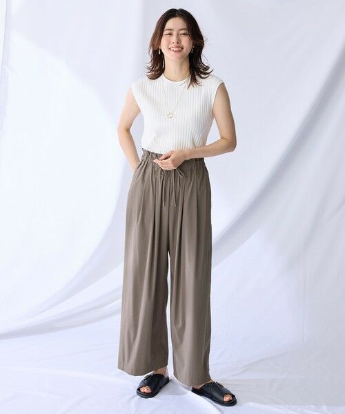 ANY / エニィ その他パンツ | 【新色追加/洗濯機可/ウエストゴム/接触冷感/UVケア】清涼リラックスハイウエストパンツ | 詳細29