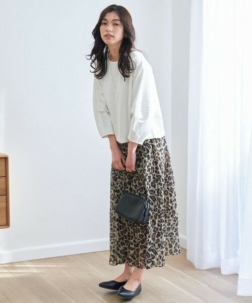 ANY / エニィ ミニ・ひざ丈スカート | 【洗濯機可/ウエストゴム】レオパードプリーツスカート | 詳細1