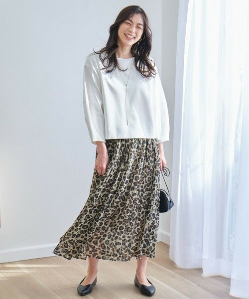 ANY / エニィ ミニ・ひざ丈スカート | 【洗濯機可/ウエストゴム】レオパードプリーツスカート | 詳細2