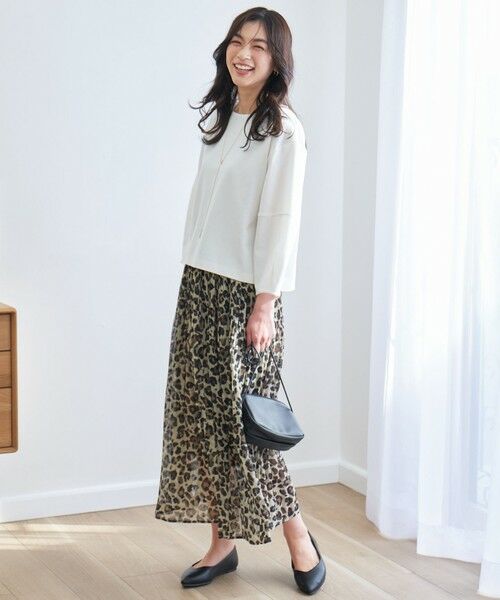 ANY / エニィ ミニ・ひざ丈スカート | 【洗濯機可/ウエストゴム】レオパードプリーツスカート | 詳細3