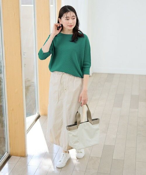 ANY / エニィ ミニ・ひざ丈スカート | 【洗濯機可/ウエストゴム】撥水ナイロンベイカースカート | 詳細1