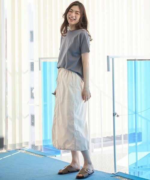 ANY / エニィ ミニ・ひざ丈スカート | 【洗濯機可/ウエストゴム】撥水ナイロンベイカースカート | 詳細6