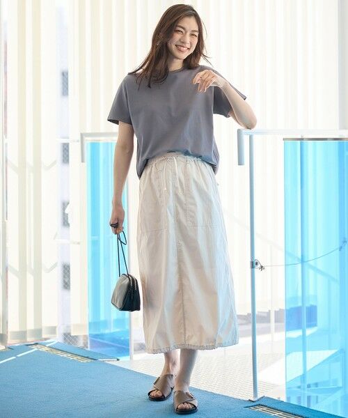 ANY / エニィ ミニ・ひざ丈スカート | 【洗濯機可/ウエストゴム】撥水ナイロンベイカースカート | 詳細7