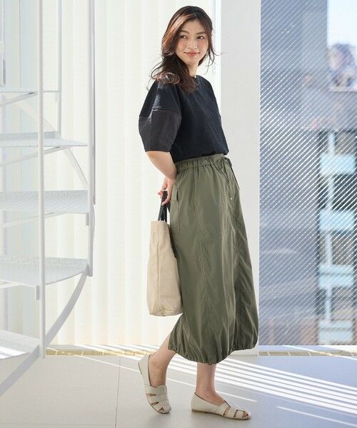 ANY / エニィ ミニ・ひざ丈スカート | 【洗濯機可/ウエストゴム】撥水ナイロンベイカースカート | 詳細16