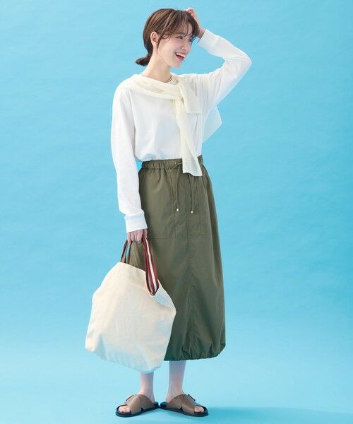 ANY / エニィ ミニ・ひざ丈スカート | 【洗濯機可/ウエストゴム】撥水ナイロンベイカースカート | 詳細18