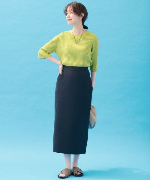 ANY / エニィ ミニ・ひざ丈スカート | 【洗濯機可/UVカット】ミラノリブニットスカート | 詳細13