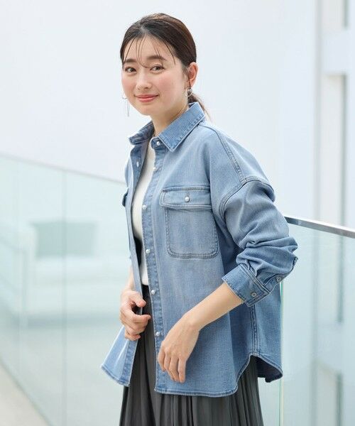 ANY / エニィ シャツ・ブラウス | 【洗濯機可/ストレッチ】デニムシャツ | 詳細1