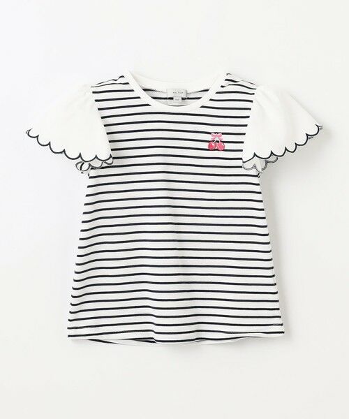 ANY / エニィ カットソー | 袖スカラップ ボーダーTシャツ | 詳細18