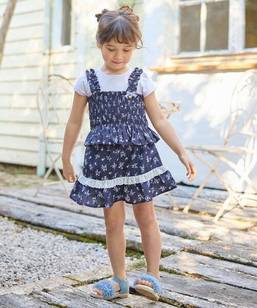 ANY / エニィ カットソー | フラワー×リボン ビスチェ付きTシャツ | 詳細1