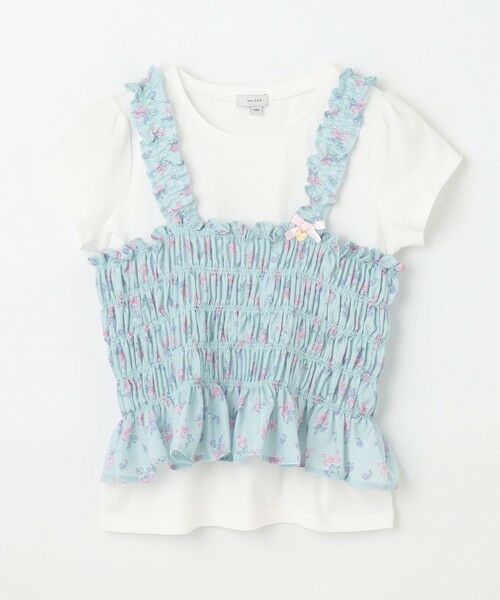 セール】 フラワー×リボン ビスチェ付きTシャツ （カットソー