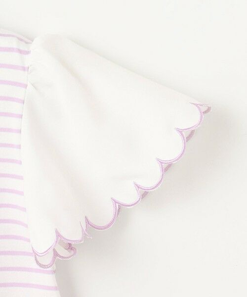 ANY / エニィ カットソー | 袖スカラップ ボーダーTシャツ | 詳細10