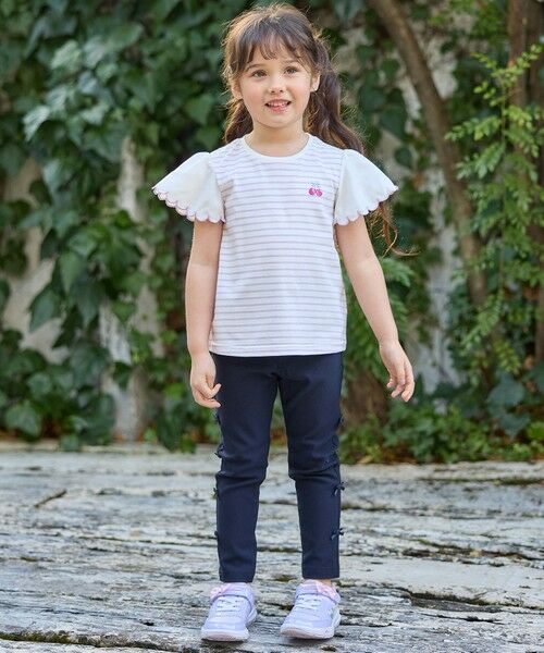 ANY / エニィ カットソー | 袖スカラップ ボーダーTシャツ | 詳細4