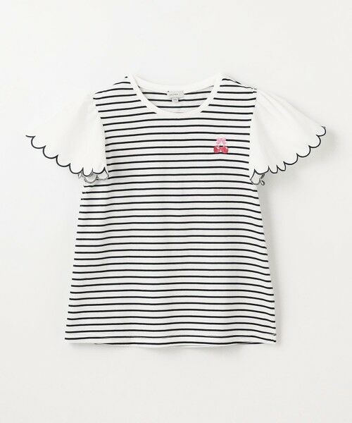 ANY / エニィ カットソー | 袖スカラップ ボーダーTシャツ | 詳細18