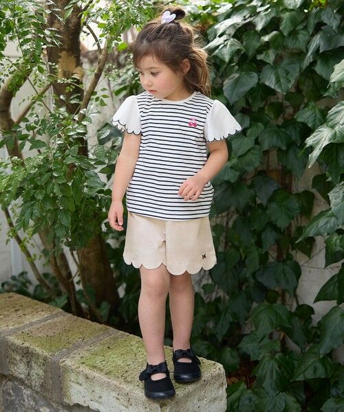 ANY / エニィ カットソー | 袖スカラップ ボーダーTシャツ | 詳細16