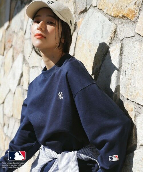 any FAM/エニィファム 【洗濯機可/UVケア】MLB/メジャーリーグベースボール クルーネックスウェット ネイビー F any FAM/エニィファム 【洗濯機可/UVケア】MLB/メジャーリーグベースボール クルーネックスウェット ネイビー F