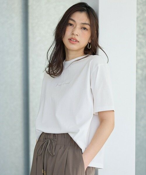 ANY / エニィ カットソー | 【洗濯機可/接触冷感/UVケア】オーガビッツ刺繍ロゴＴシャツ | 詳細2