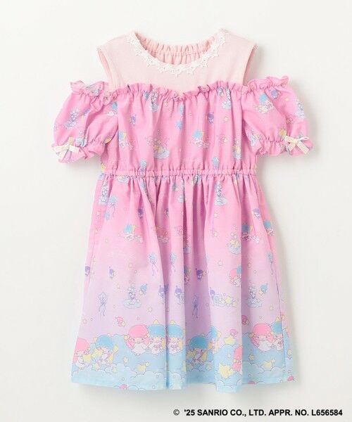 ANY / エニィ ロング・マキシ丈ワンピース | 【any FAM× リトルツインスターズ 】キキ&ララ オン・オフショルダーワンピース | 詳細3