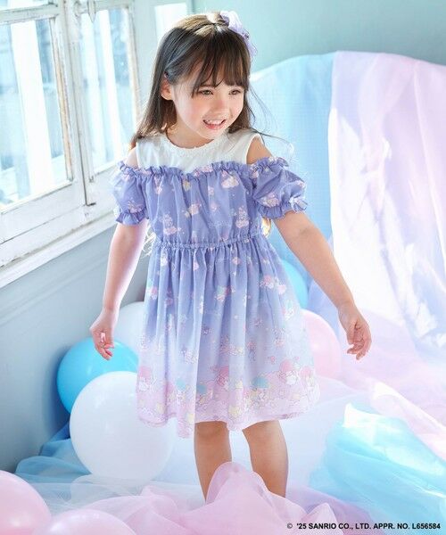 ANY / エニィ ロング・マキシ丈ワンピース | 【any FAM× リトルツインスターズ 】キキ&ララ オン・オフショルダーワンピース | 詳細13