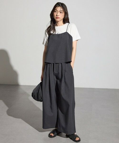 ANY / エニィ セットアップ | 【2SET/洗濯機可】テックリネンキャミソール×パンツセットアップ | 詳細1