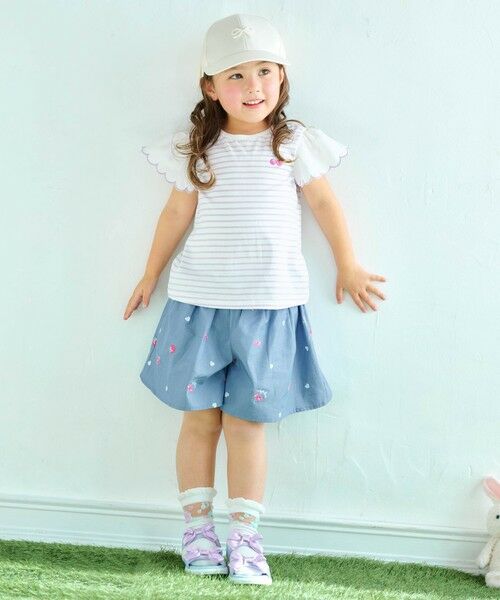 ANY / エニィ ショート・ハーフ・半端丈パンツ | 総柄刺繍 キュロット | 詳細9