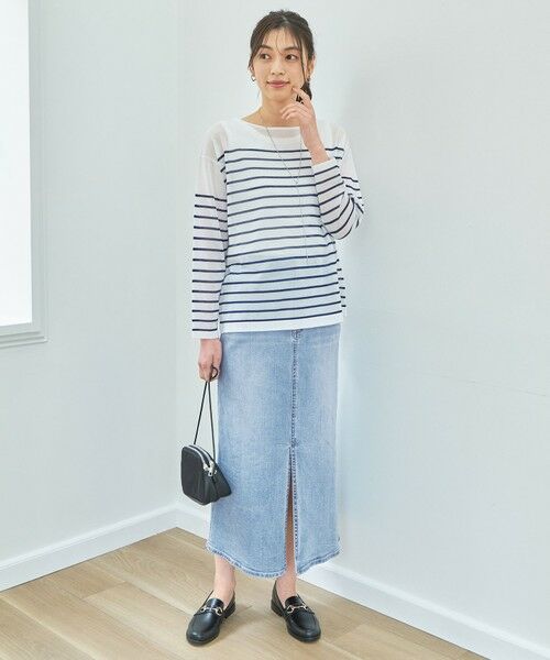 ANY / エニィ ミニ・ひざ丈スカート | フロントスリットデニムスカート | 詳細1