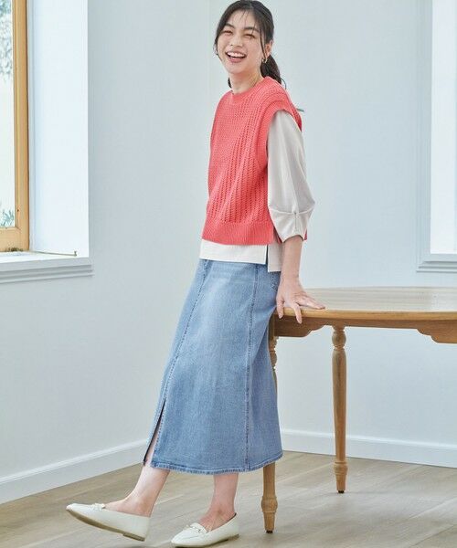 ANY / エニィ ミニ・ひざ丈スカート | フロントスリットデニムスカート | 詳細12