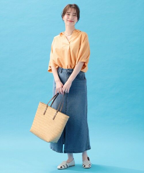 ANY / エニィ シャツ・ブラウス | 【新色追加/洗濯機可/接触冷感/UVケア】スキッパーネック袖タックブラウス | 詳細1