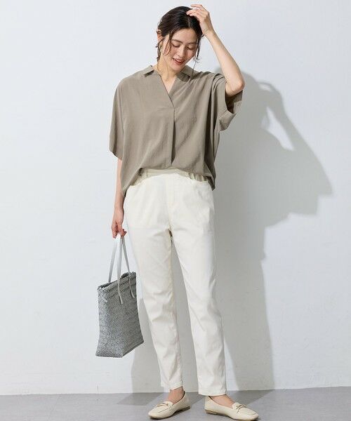 ANY / エニィ シャツ・ブラウス | 【新色追加/洗濯機可/接触冷感/UVケア】スキッパーネック袖タックブラウス | 詳細4