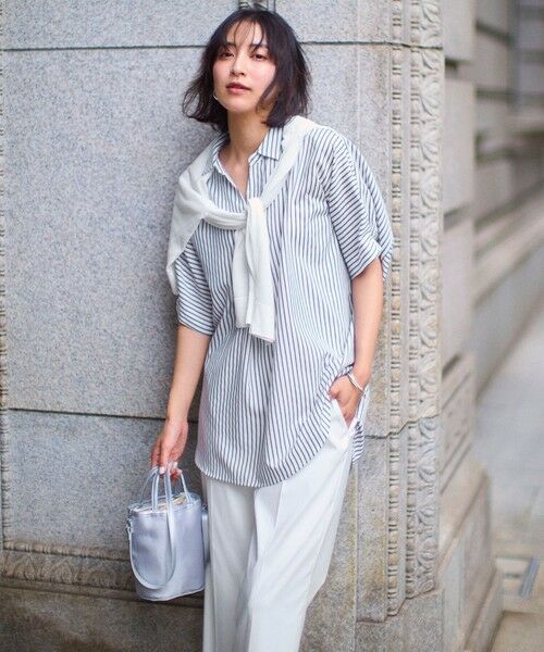 ANY / エニィ シャツ・ブラウス | 【新色追加/洗濯機可/接触冷感/UVケア】スキッパーネック袖タックブラウス | 詳細14