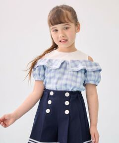 ANY / エニィ シャツ・ブラウス | チェック オフショルダー ブラウス