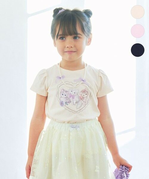 any FAM/エニィファム ネックレス付き ネコTシャツ エクリュ 120 any FAM/エニィファム ネックレス付き ネコTシャツ エクリュ 120