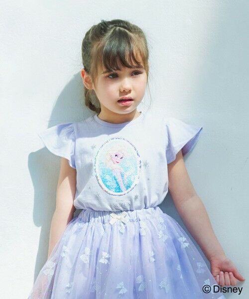 ANY/エニィ 【ディズニープリンセス/フローズン】ミラクルスパンコールTシャツ サックスブルー（エルサ） 130