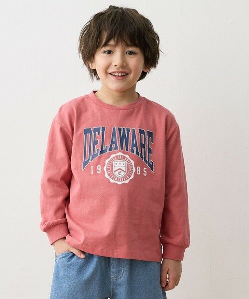 any FAM/エニィファム ロゴプリント 長袖Tシャツ レッド 120 any FAM/エニィファム ロゴプリント 長袖Tシャツ レッド 120