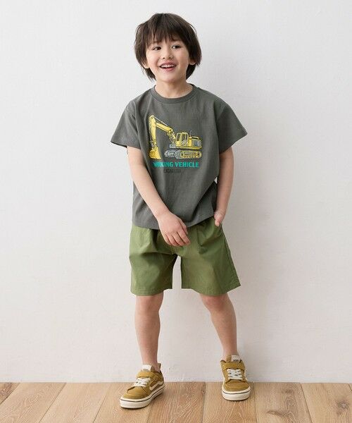 familiar 車プリント Tシャツ 110【新品未使用】 familiarファミリア 車 乗り物 船 半袖Tシャツ110杢グレー