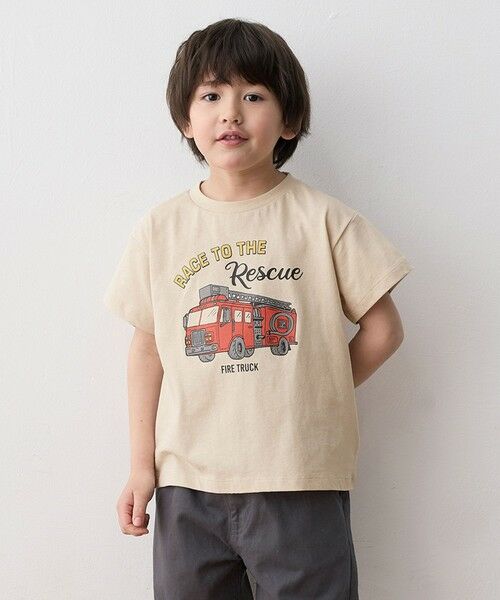 車プリント 半袖Tシャツ （カットソー）｜any FAM