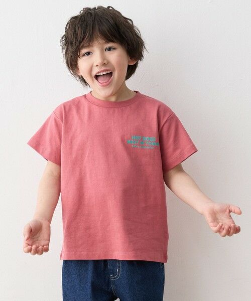 any FAM/エニィファム バックプリント 半袖Tシャツ レッド(ホットドッグ) 130 any FAM/エニィファム バックプリント 半袖Tシャツ レッド(ホットドッグ) 130