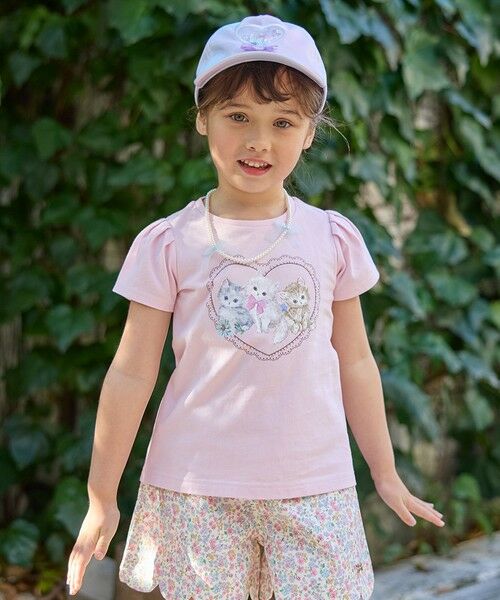 any FAM/エニィファム ネックレス付き ネコTシャツ ピンク 140 any FAM/エニィファム ネックレス付き ネコTシャツ ピンク 140